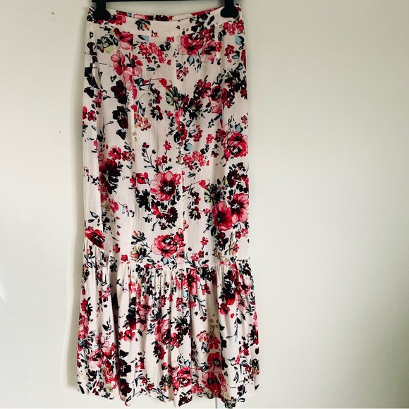 En Creme Urban Rose Floral Button Front Maxi Skirt Size M EUC - Picture 5 of 12